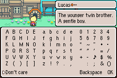 mother3 name entry